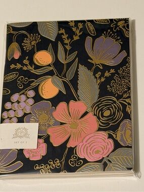 Set of 2 Rifle Paper Co. Colette Pocket Notebook Floral Blank Journal Gift Set